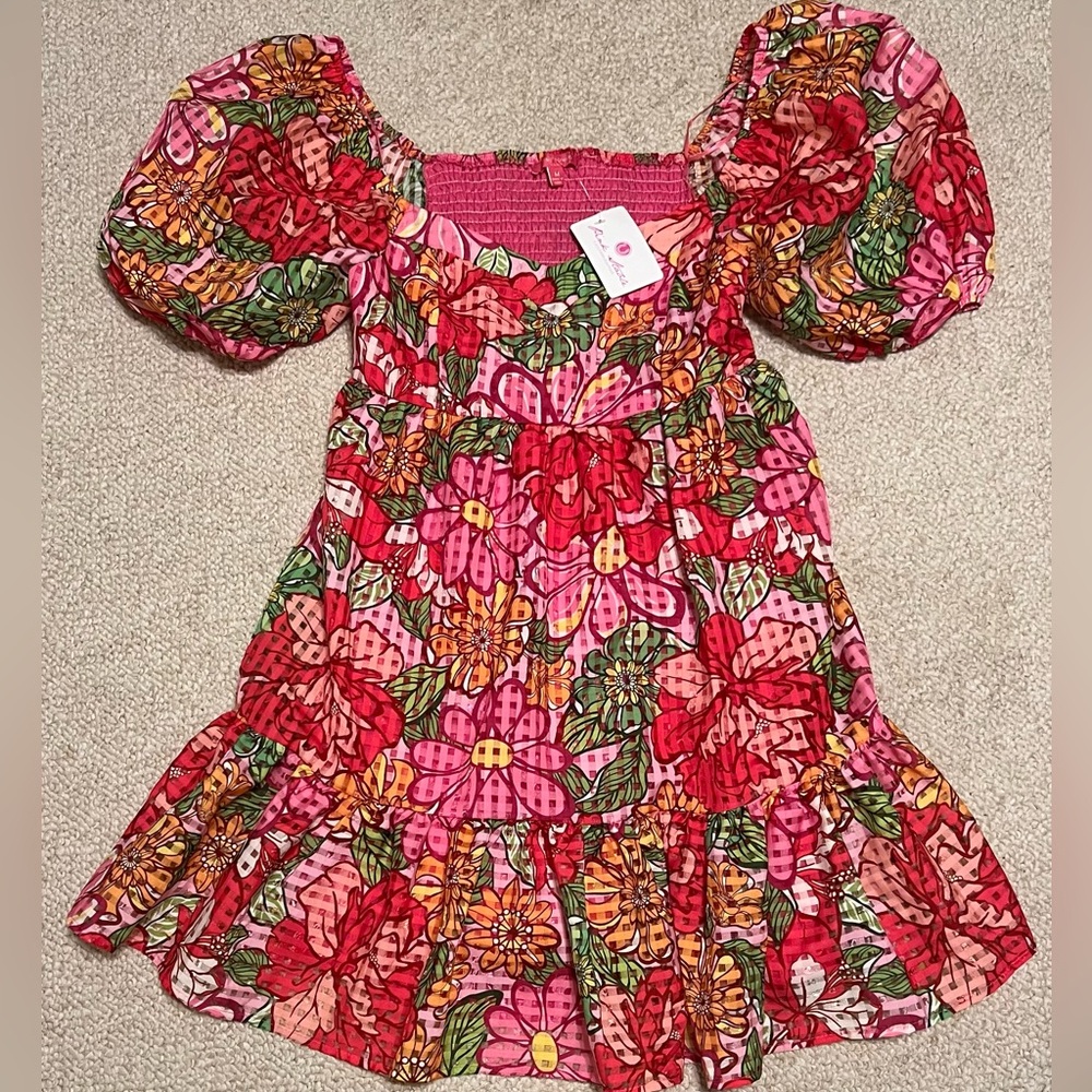 Flying Tomato puff sleeve ruffle dress, lined, size medium, boutique item, NWT
